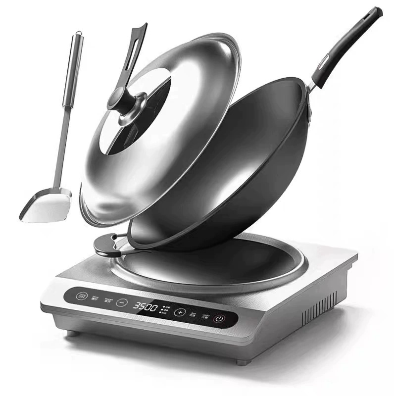 Induction Cooker - 3500W業務用誘導調理器、炒め物用高出力ステンレス製卓上コンロ（ホテル食堂向け）
