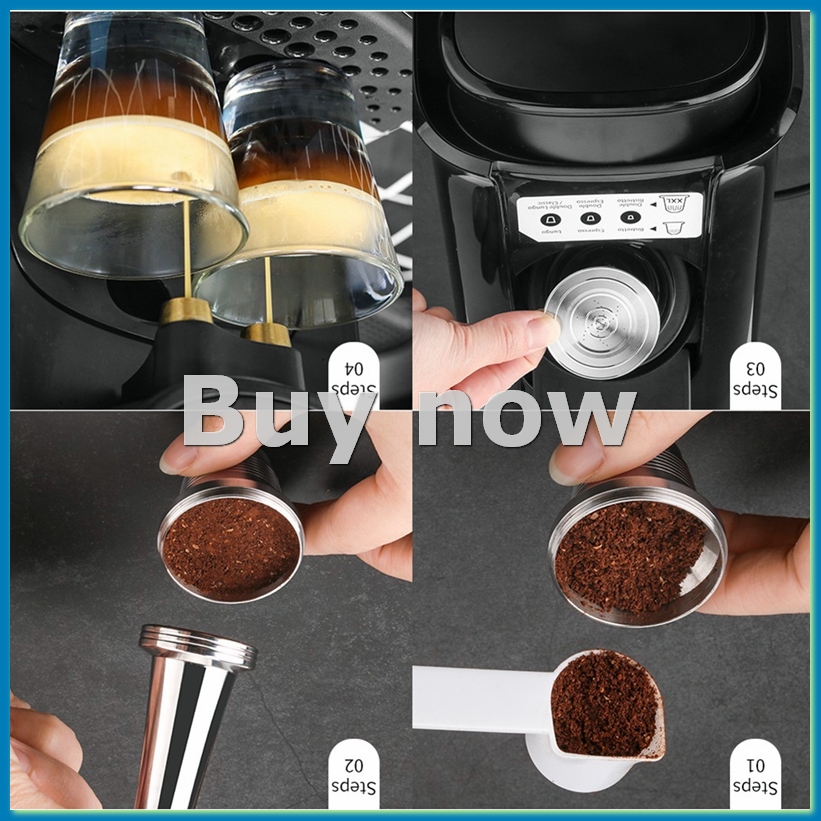 Coffee Maker - 再利用可能な詰め替え可能なコーヒーカプセル LOR コーヒーメーカー用 ステンレススチールフィルター LM8012 マシン-ABHG