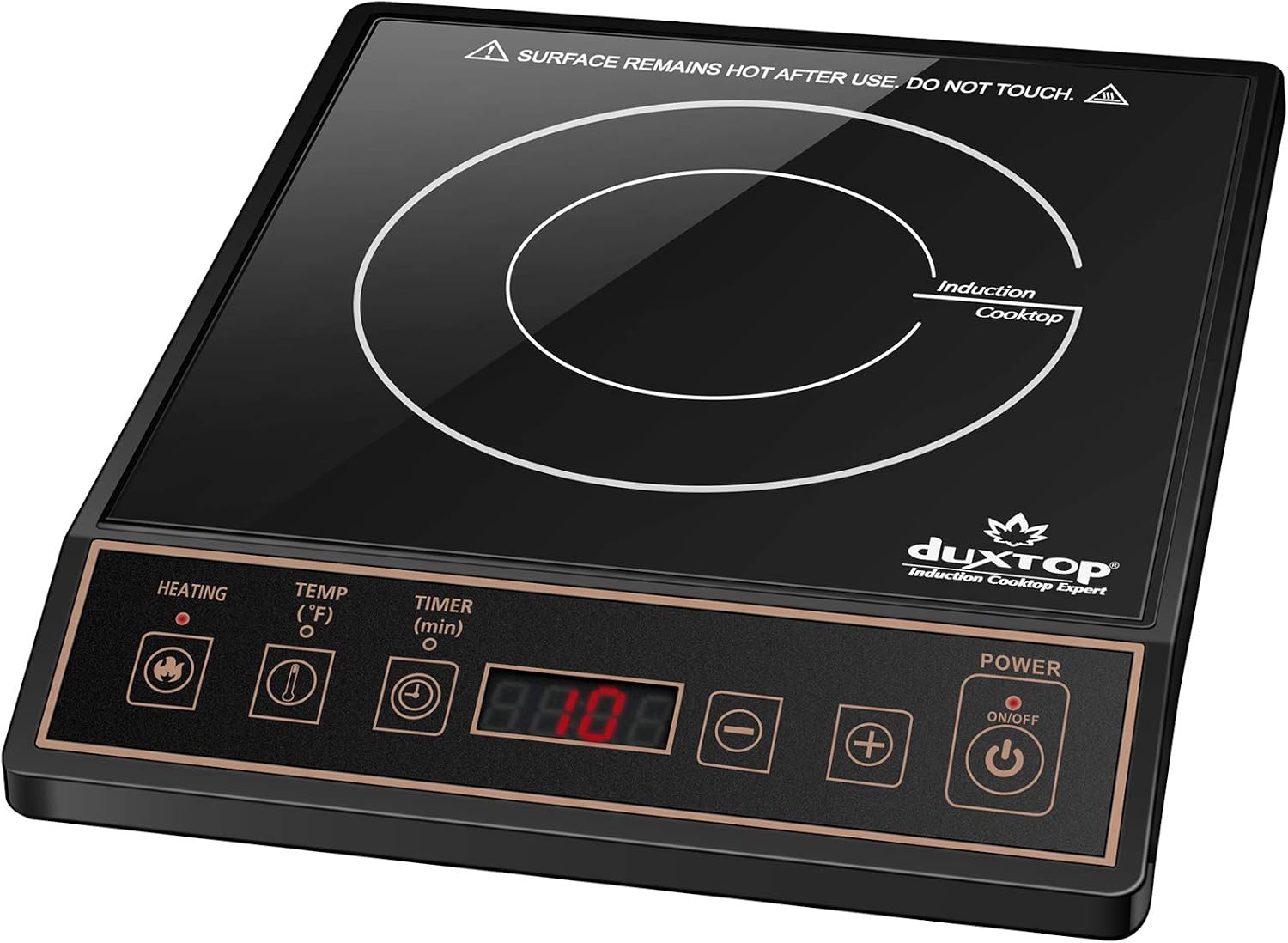 Induction Cooktop Portable - 1800W ポータブル IH クックトップ カウンタートップ バーナー、ゴールド
