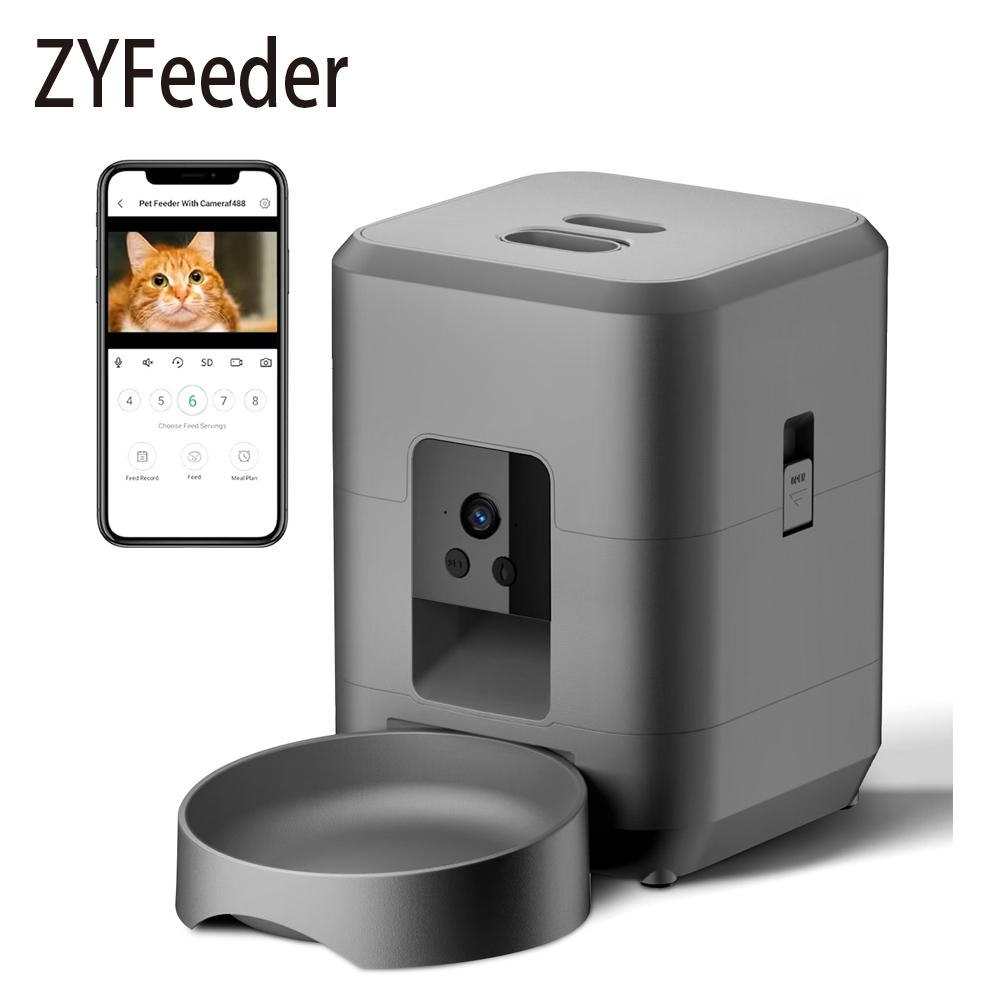 Kitchen Appliances Video - 2L 自動給餌器、猫用スマート給餌器、Wi-Fiとカメラで操作可能、犬と猫の餌を自動で与える、リモートアプリ対応（5V 2Aの電源アダプターは付属しません）。