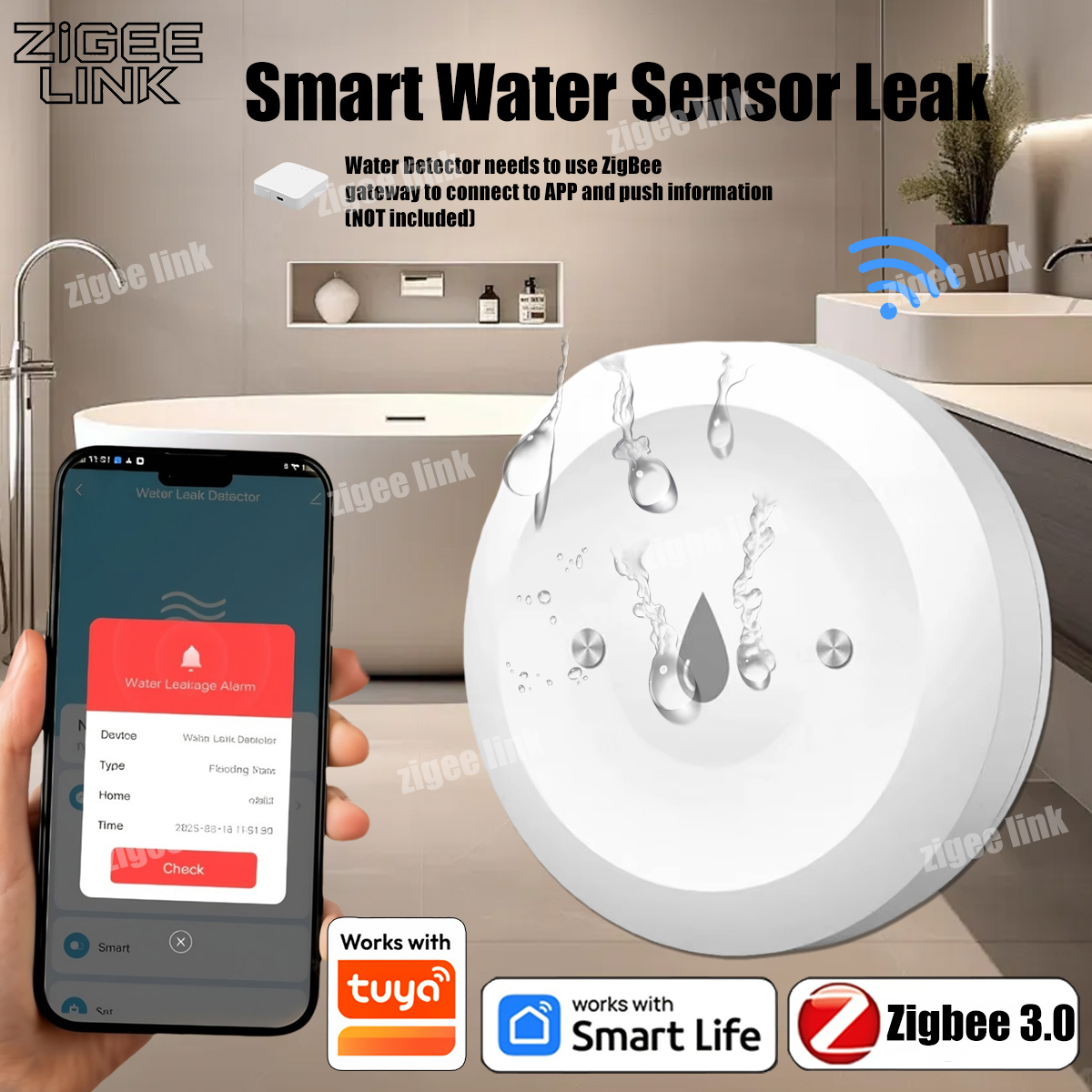 スマート水漏れセンサー Tuya ZigBee 3.0 水漏 - Kitchen Appliances Video のレビューと価格