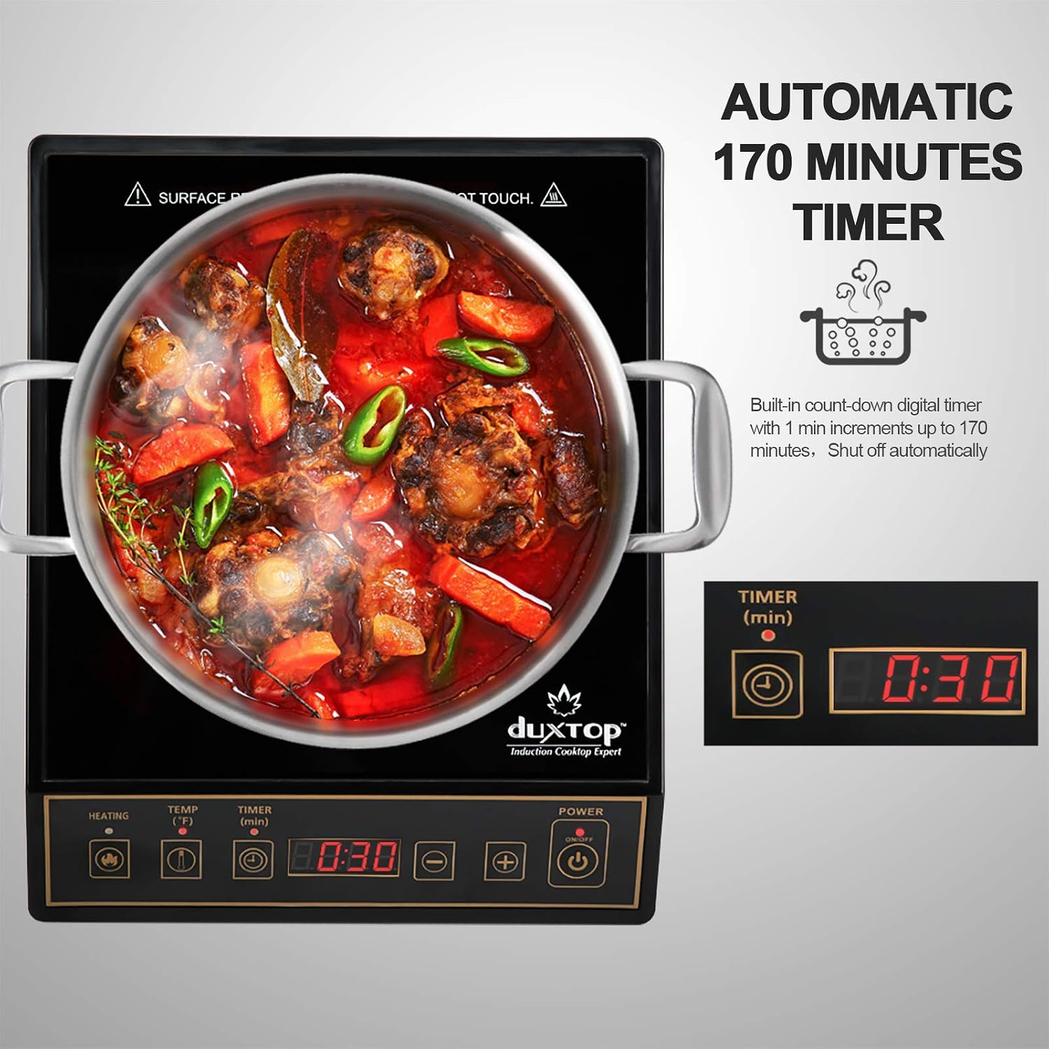 1800W ポータブル IH クックトップ カウンタートップ - Induction Cooktop Portable のレビューと価格
