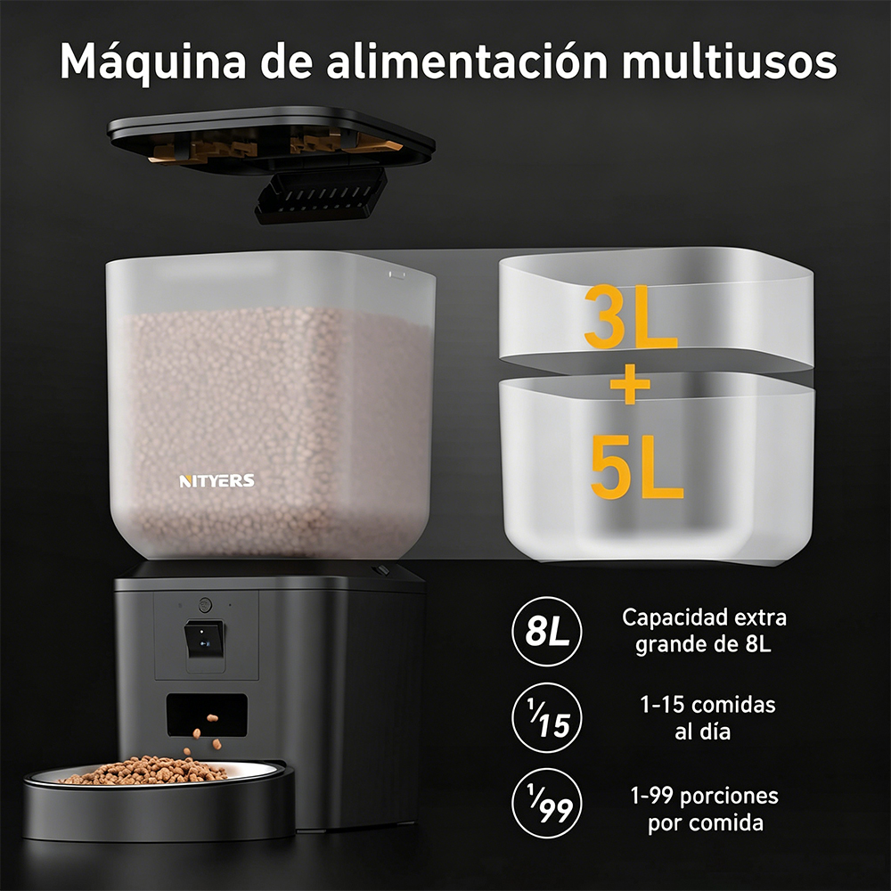 ニティアーズ 8L 自動給餌器 1080pカメラ搭載 5G  - Kitchen Appliances Video のレビューと価格