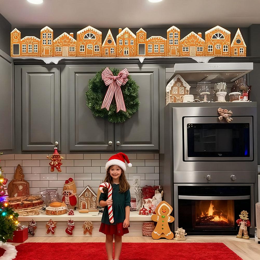 クリスマスジンジャーブレッドハウス段ボール製お祭り街風景飾り - Kitchen Appliances Cabinet のレビューと価格